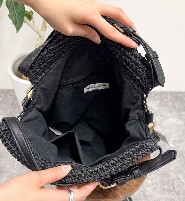 fredy emue「異素材ハンドルペーパートート＆ショルダーバッグ」|かごバッグ|