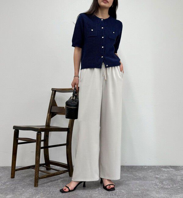 fredy emue「【低身長サイズ34有り】ドライポリイージーセミワイドパンツ」|チノ|