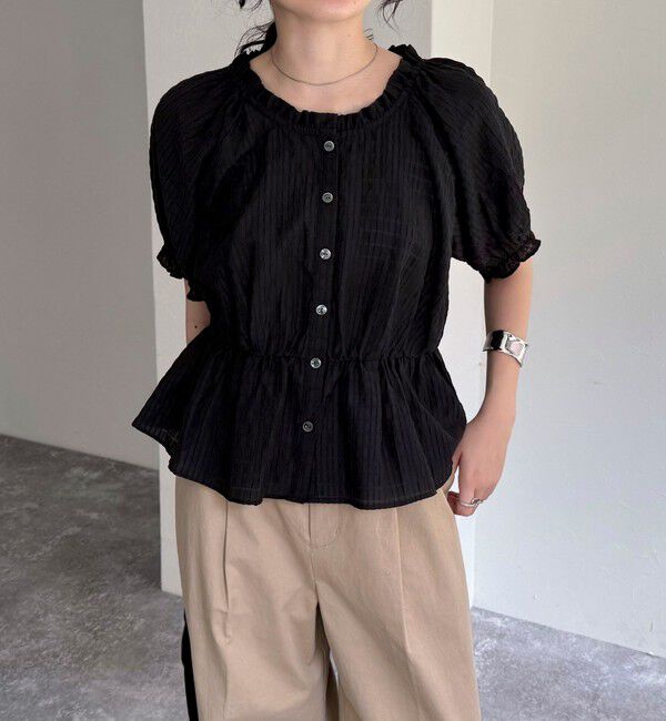 fredy emue「クロップドペプラムブラウス」|シャツ・ブラウス|