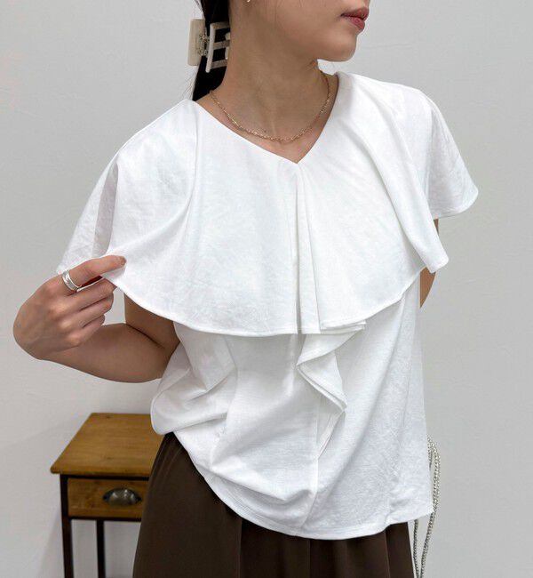 fredy emue「ラッフルカットソーブラウス」|Tシャツ・カットソー|オフホワイト