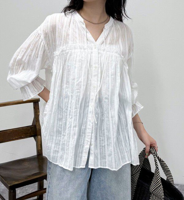 fredy emue「コットンギャザーオーバーブラウス」|シャツ・ブラウス|