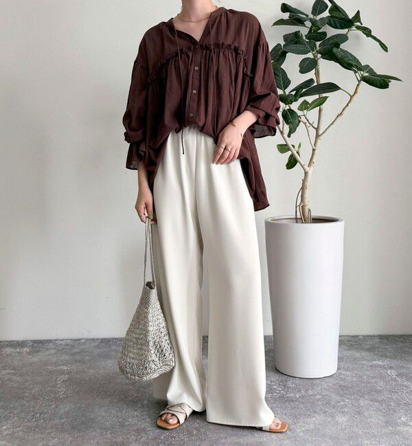 fredy emue「コットンギャザーオーバーブラウス」|シャツ・ブラウス|