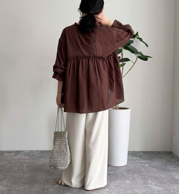 fredy emue「コットンギャザーオーバーブラウス」|シャツ・ブラウス|