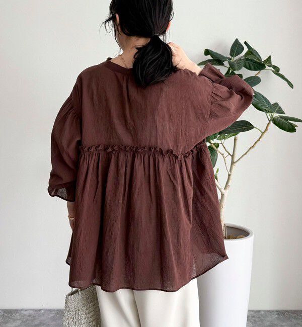fredy emue「コットンギャザーオーバーブラウス」|シャツ・ブラウス|