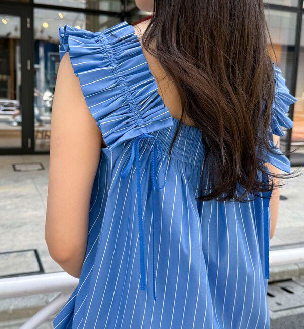 fredy emue「マルチウェイストライプノースリーブブラウス」|シャツ・ブラウス|