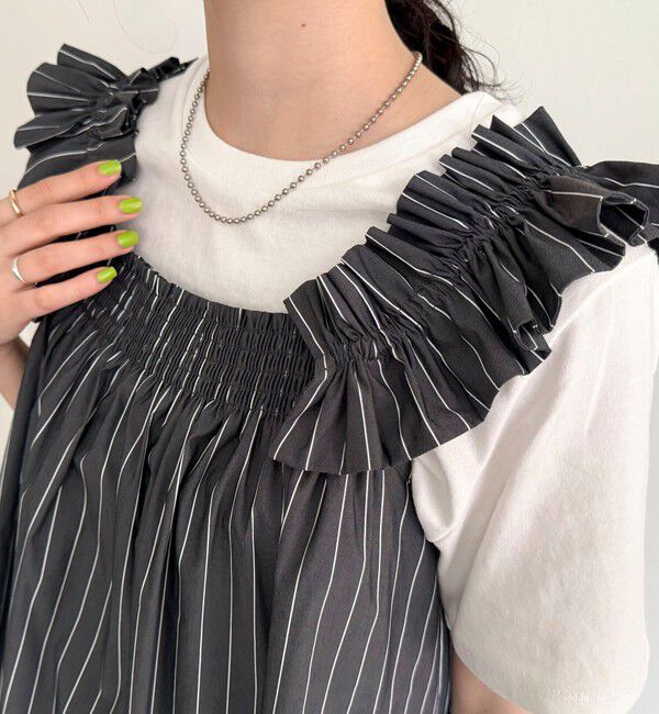 fredy emue「マルチウェイストライプノースリーブブラウス」|シャツ・ブラウス|