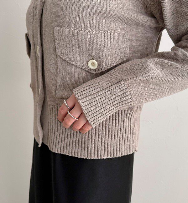 fredy emue「コットン衿付きVネックカーディガン」|カーディガン|