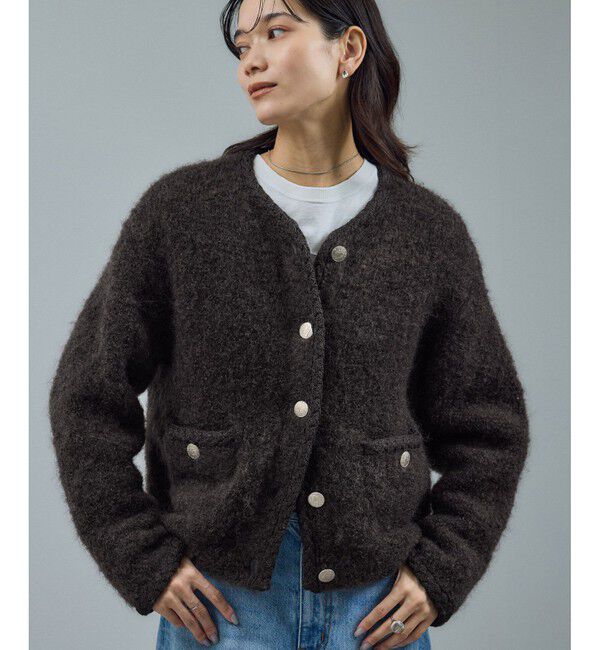 SALON adam et rope'「プードルニットクルーネックカーディガン」|カーディガン|