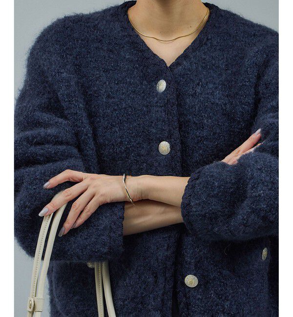 SALON adam et rope'「プードルニットクルーネックカーディガン」|カーディガン|