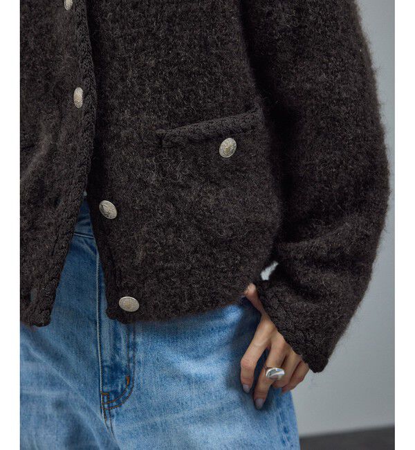 SALON adam et rope'「プードルニットクルーネックカーディガン」|カーディガン|