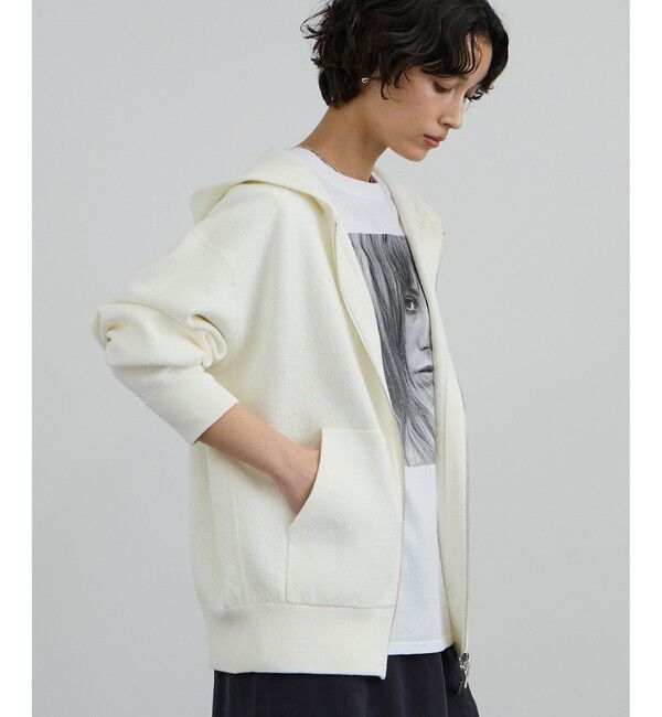 SALON adam et rope'「クレープスウェットライクジップパーカー」|パーカー|オフホワイト(15)