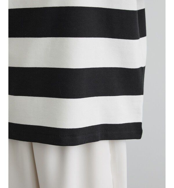 SALON adam et rope'「【WEB限定】ポンチボーダークルーネックTシャツ」|Tシャツ・カットソー|