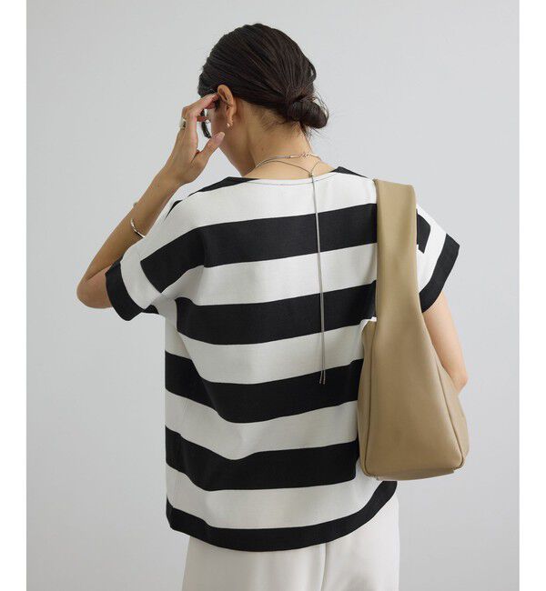 SALON adam et rope'「【WEB限定】ポンチボーダークルーネックTシャツ」|Tシャツ・カットソー|