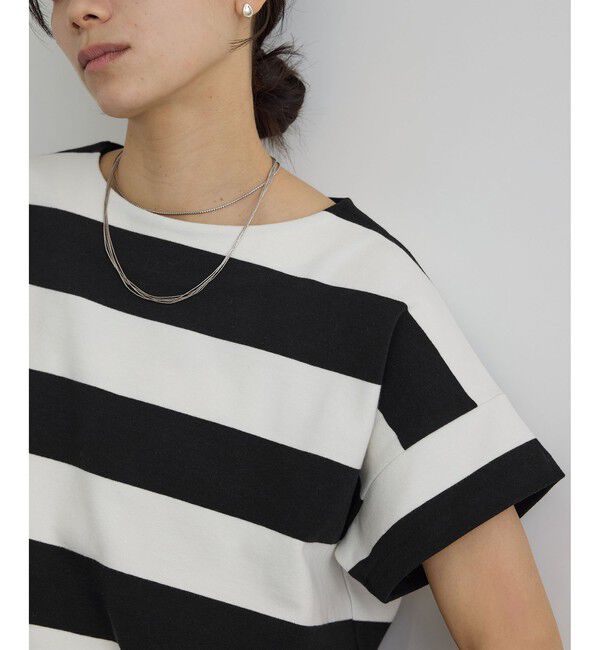 SALON adam et rope'「【WEB限定】ポンチボーダークルーネックTシャツ」|Tシャツ・カットソー|