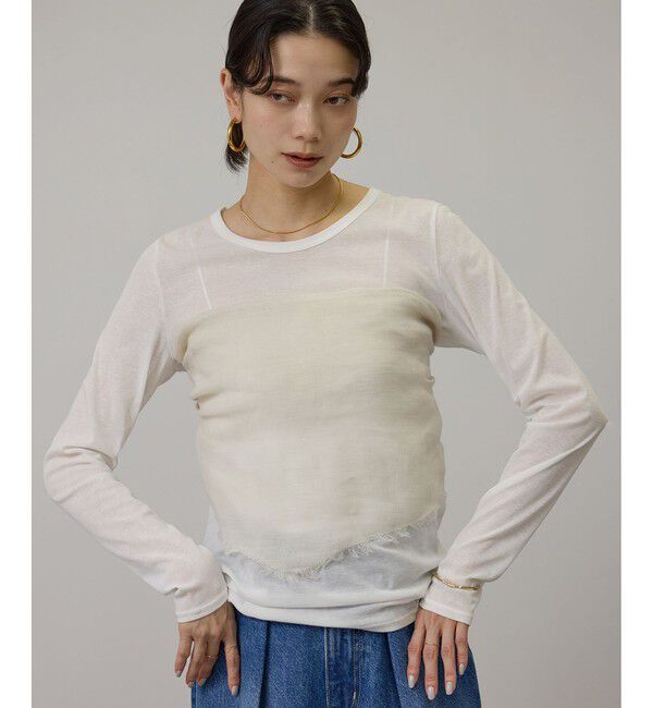 SALON adam et rope'「【WEB限定】ハイツイストシアーロンT」|Tシャツ・カットソー|オフホワイト(15)