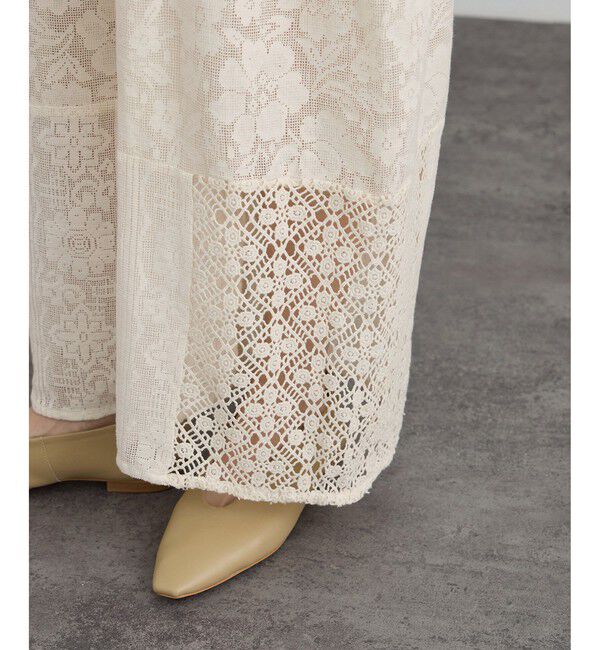 SALON adam et rope'「【WEB限定】パッチワークレースパンツ / セットアップ対応」|チノ|