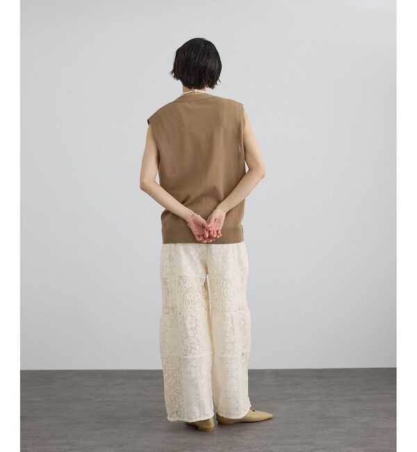 SALON adam et rope'「【WEB限定】パッチワークレースパンツ / セットアップ対応」|チノ|