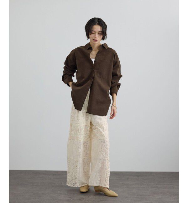 SALON adam et rope'「【WEB限定】パッチワークレースパンツ / セットアップ対応」|チノ|