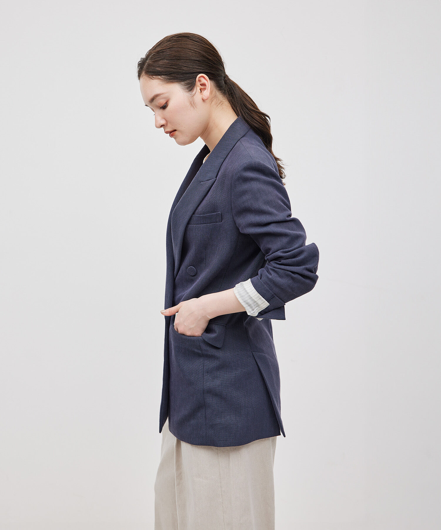 ROPE「ヘビーリネン ダブルジャケット」|テーラードジャケット|