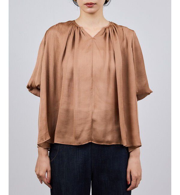 ROPE「楊柳スキッパーブラウス/イージーケア」|シャツ・ブラウス|