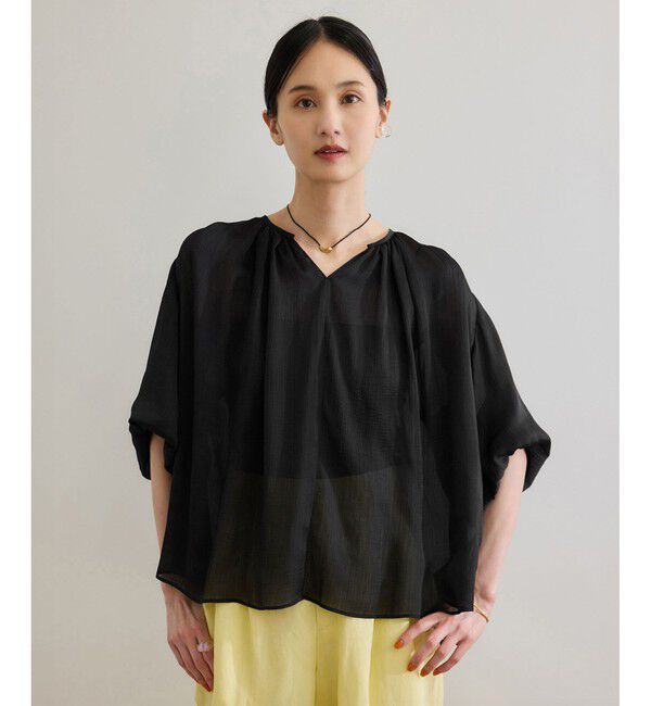 ROPE「楊柳スキッパーブラウス/イージーケア」|シャツ・ブラウス|