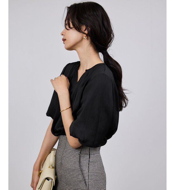 ROPE「楊柳スキッパーブラウス/イージーケア」|シャツ・ブラウス|