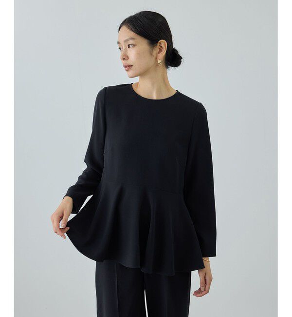 ROPE「トリアセダブルクロス ペプラムブラウス/セットアップ対応・イージーケア・26SS」|シャツ・ブラウス|