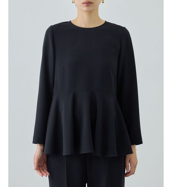 ROPE「トリアセダブルクロス ペプラムブラウス/セットアップ対応・イージーケア・26SS」|シャツ・ブラウス|