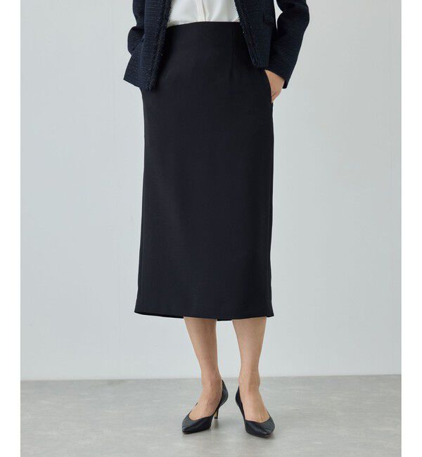 ROPE「トリアセダブルクロス ハイウエストタイトスカート/セットアップ対応・イージーケア・26SS」|スカート|