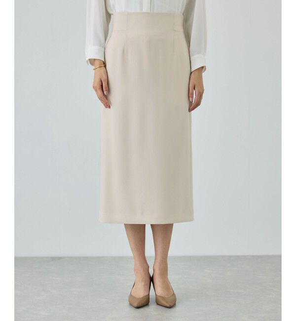 ROPE「トリアセダブルクロス ハイウエストタイトスカート/セットアップ対応・イージーケア・26SS」|スカート|