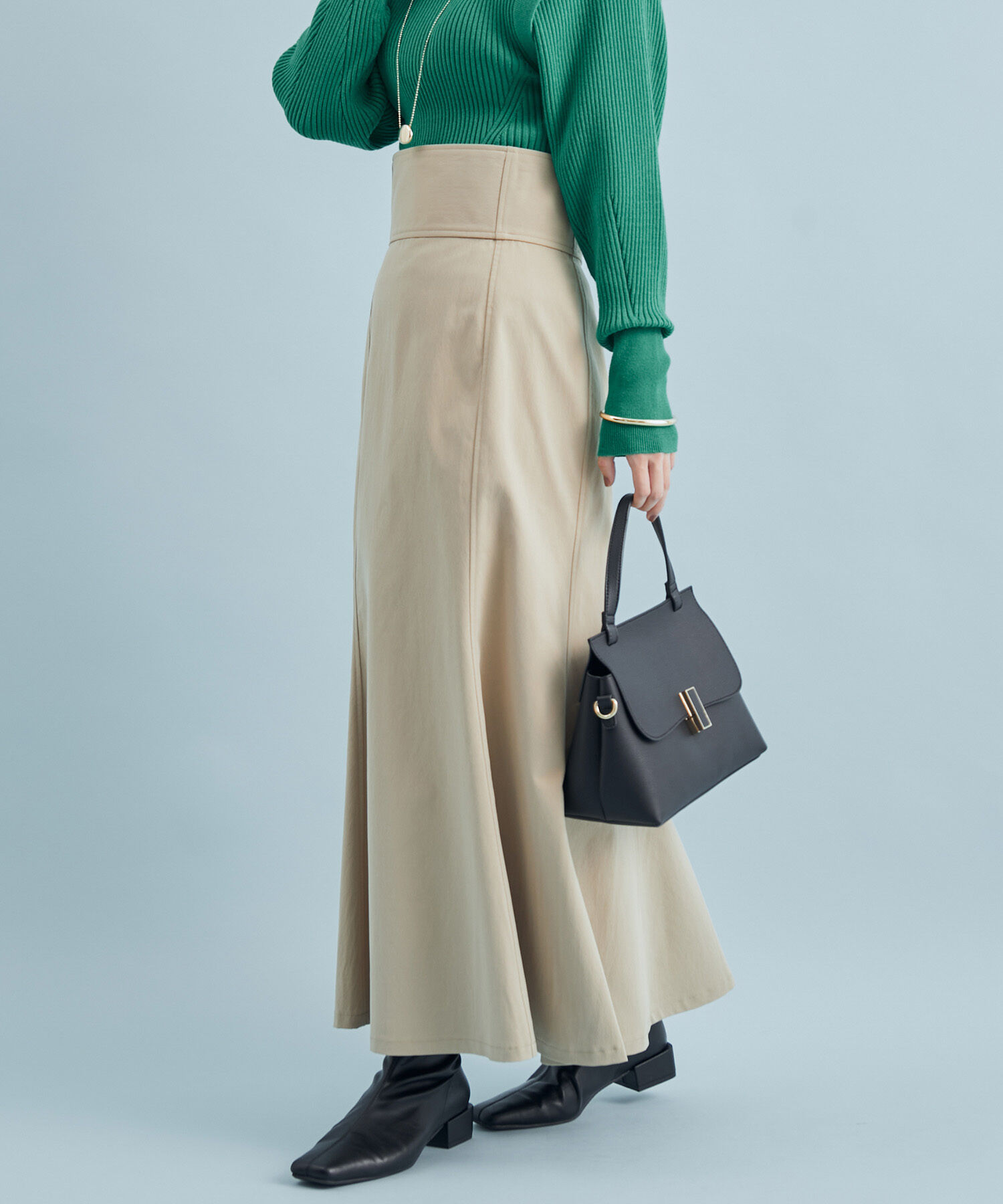 VIS「【一部カラー公式サイト・直営店舗限定】【星玲奈さんコラボ】コットンライクハイウエストマーメイドスカー」|スカート|