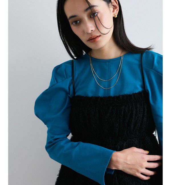 VIS「【洗える】タックボリュームスリーブカットソー」|Tシャツ・カットソー|