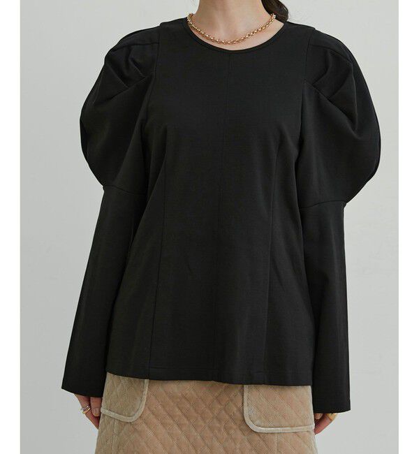 VIS「【洗える】タックボリュームスリーブカットソー」|Tシャツ・カットソー|