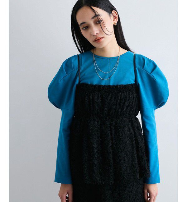 VIS「【洗える】タックボリュームスリーブカットソー」|Tシャツ・カットソー|ターコイズ