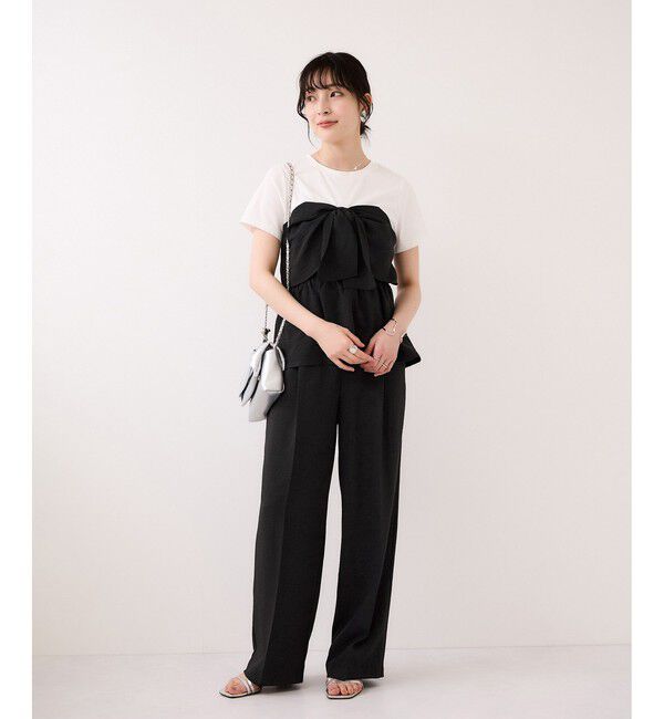 VIS「美easyリネンライクワイドパンツ/イージーケア・接触冷感・セットアップ対応」|チノ|