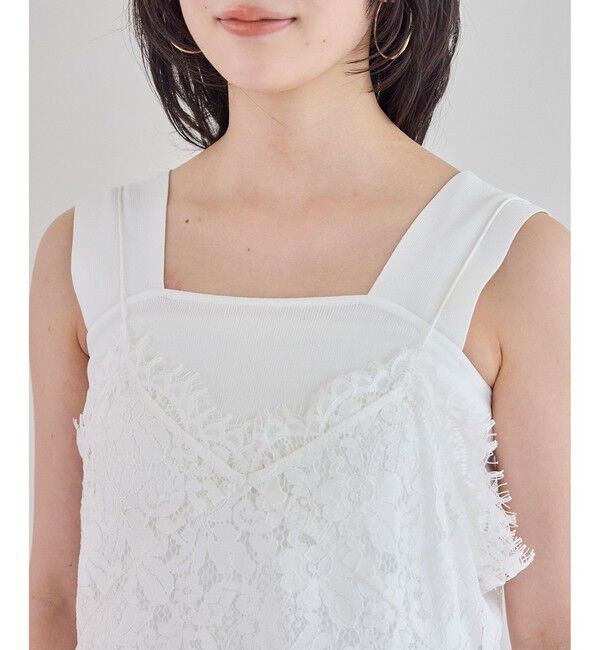 VIS「レースアシンメトリーキャミソール」|キャミソール|