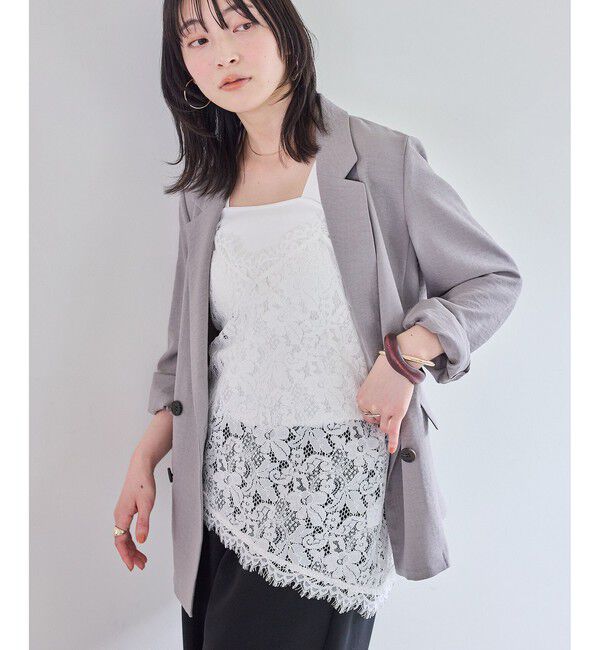 VIS「レースアシンメトリーキャミソール」|キャミソール|オフホワイト(15)