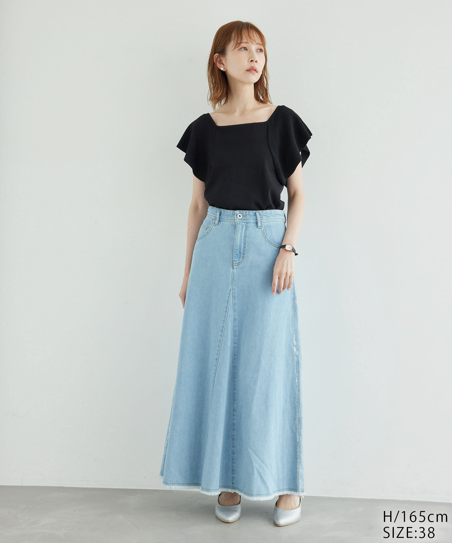 Rope&rsquo;Picnic「袖フレアニットトップス/UVカット・洗濯機OK・冷感」|ニット・セーター|