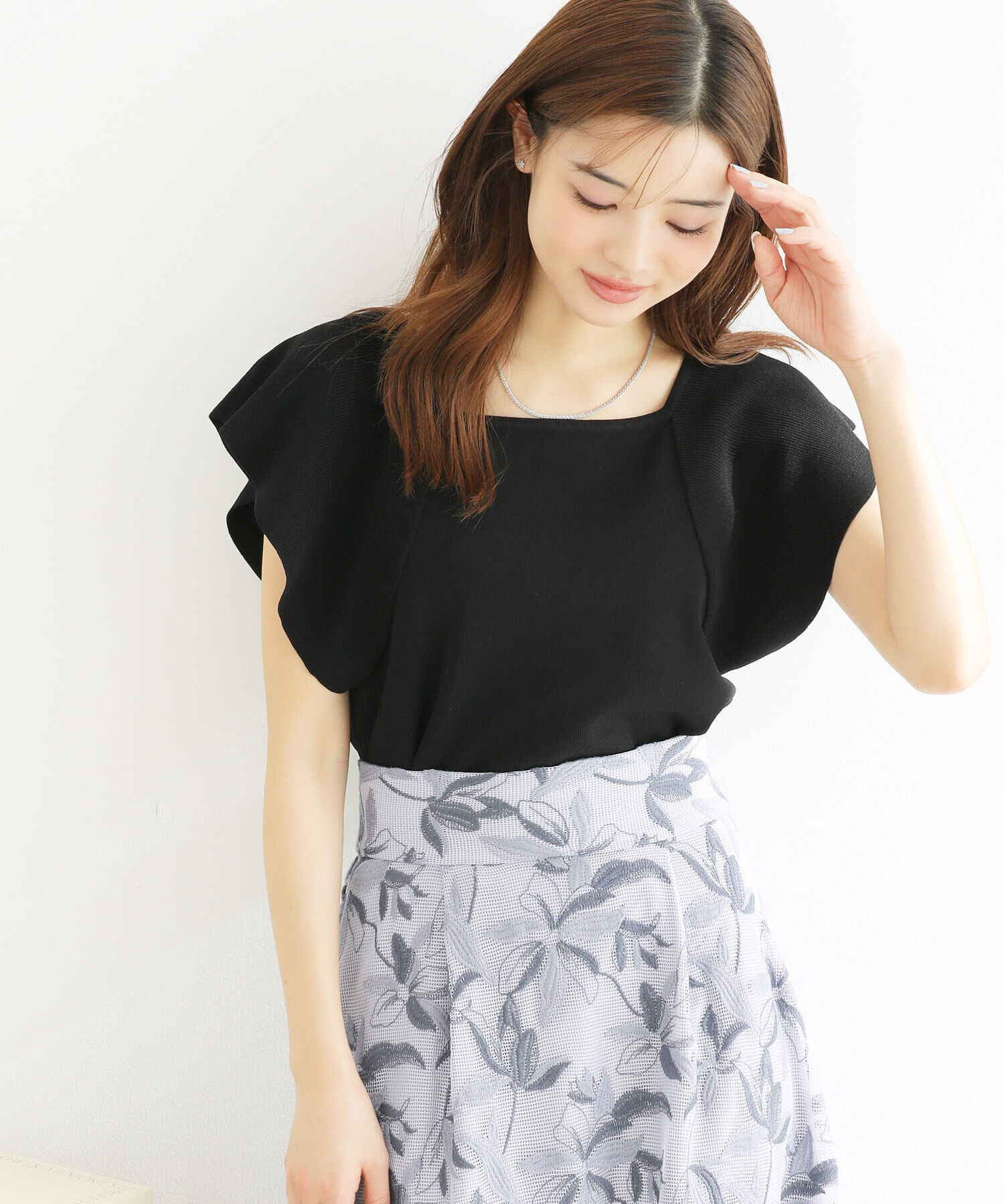 Rope&rsquo;Picnic「袖フレアニットトップス/UVカット・洗濯機OK・冷感」|ニット・セーター|