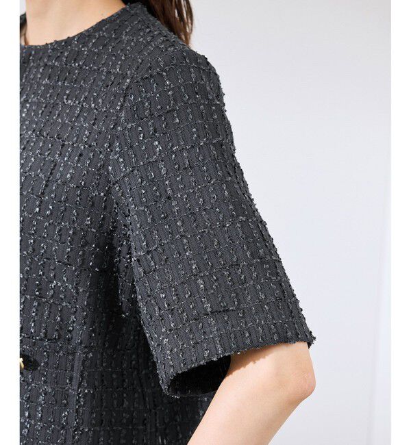 Rope&rsquo;Picnic「【サマー・ツイード】ハーフスリーブジャケット」|カーディガン|