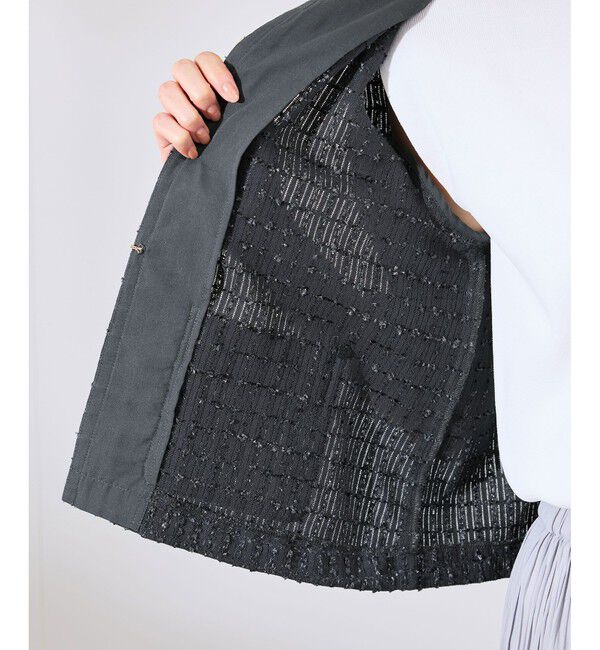 Rope&rsquo;Picnic「【サマー・ツイード】ハーフスリーブジャケット」|カーディガン|