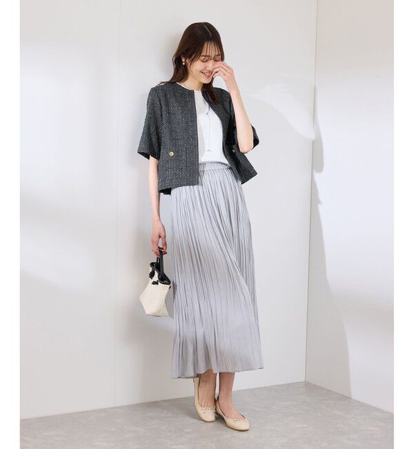 Rope&rsquo;Picnic「【サマー・ツイード】ハーフスリーブジャケット」|カーディガン|