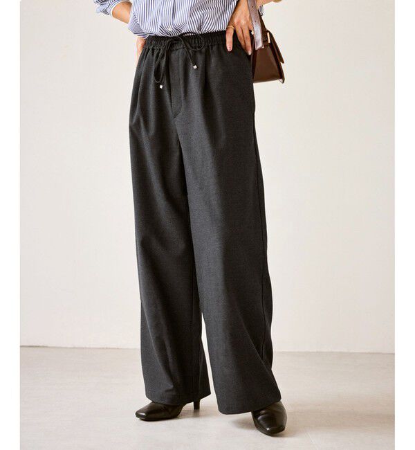 Rope&rsquo;Picnic「イージーワイドパンツ/リンクコーデ」|チノ|グレー(07)