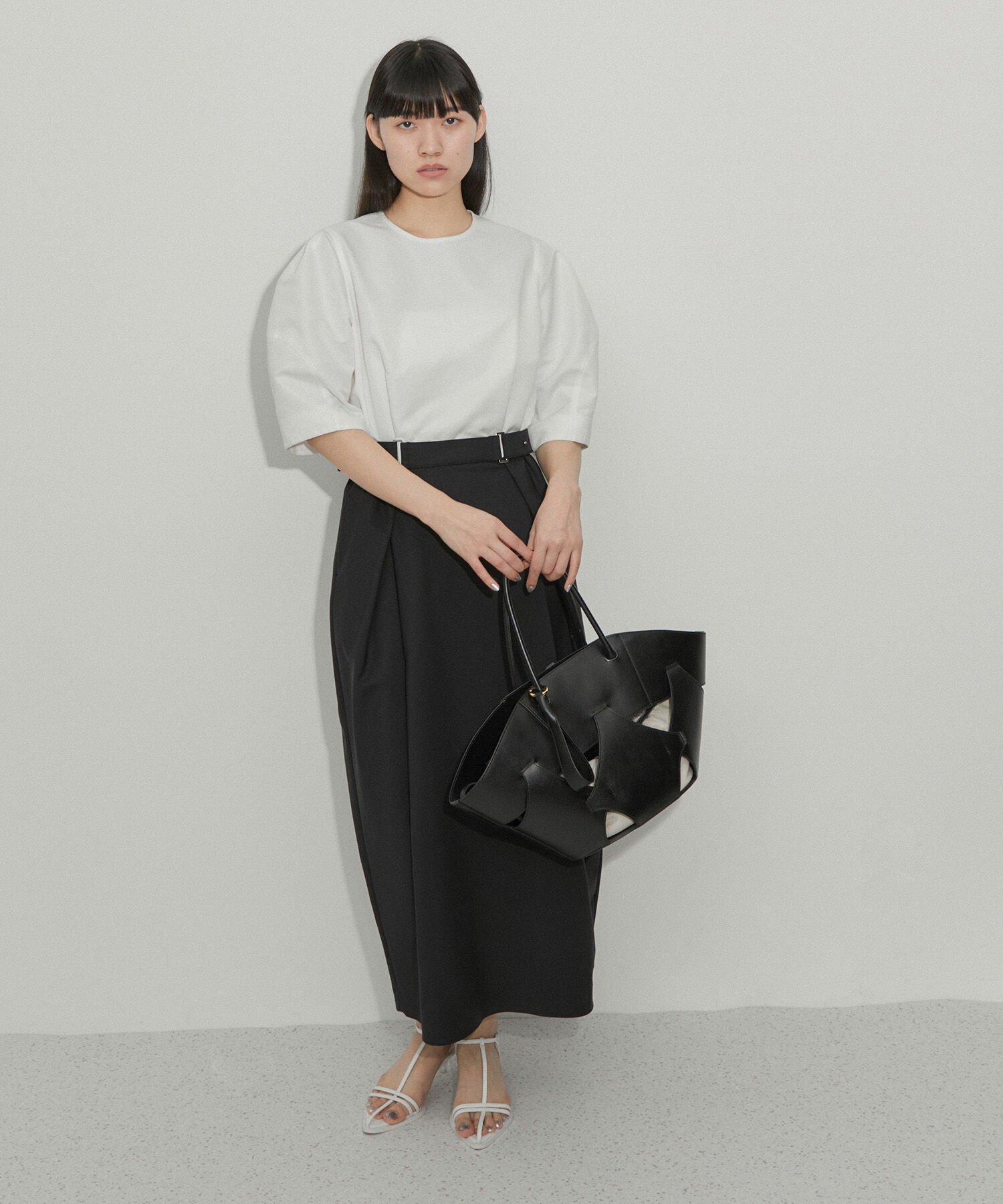 ADAM ET ROPE'「【サステナブル】ランタンドッキングワンピース」|ワンピース|