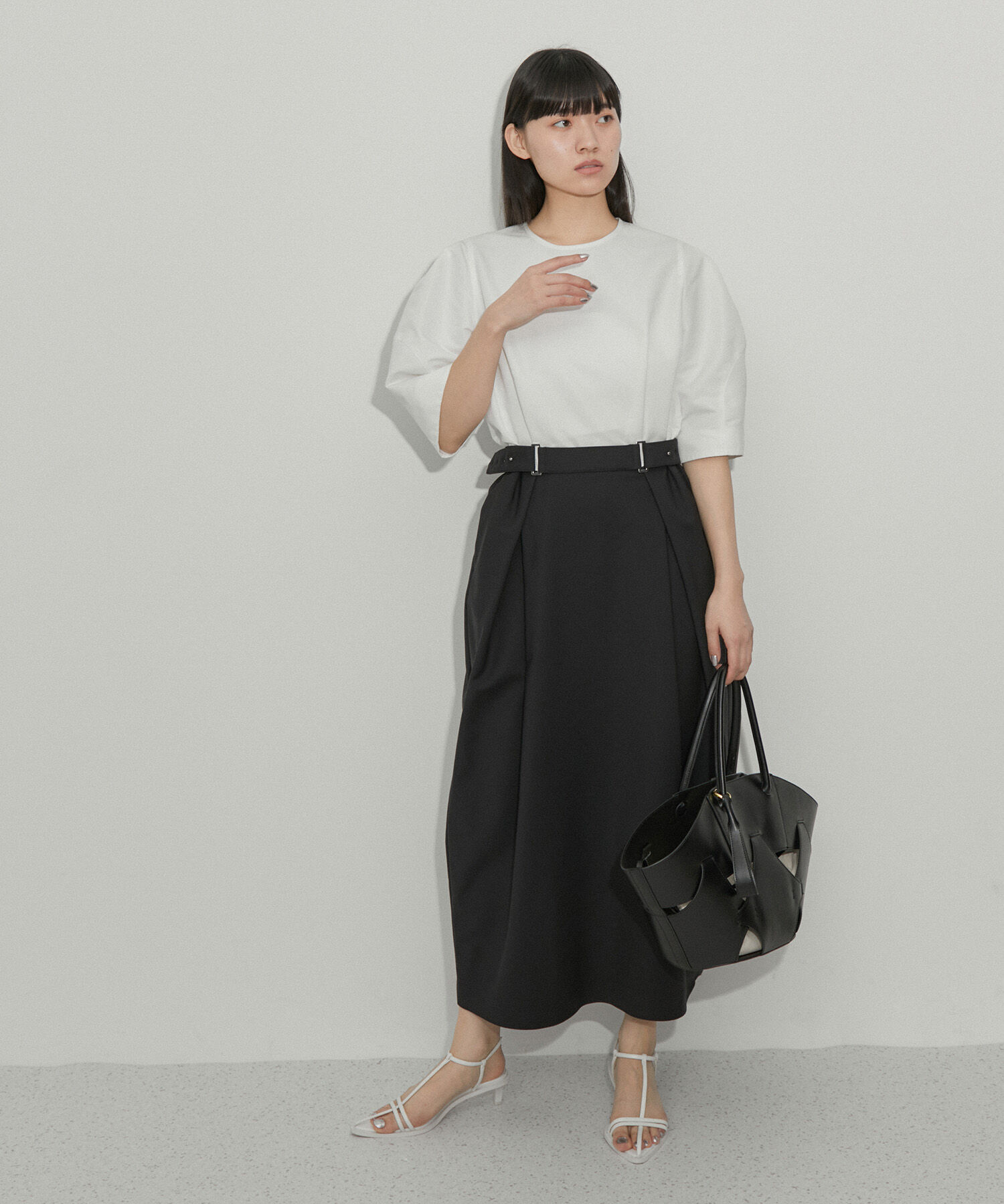 ADAM ET ROPE'「【サステナブル】ランタンドッキングワンピース」|ワンピース|