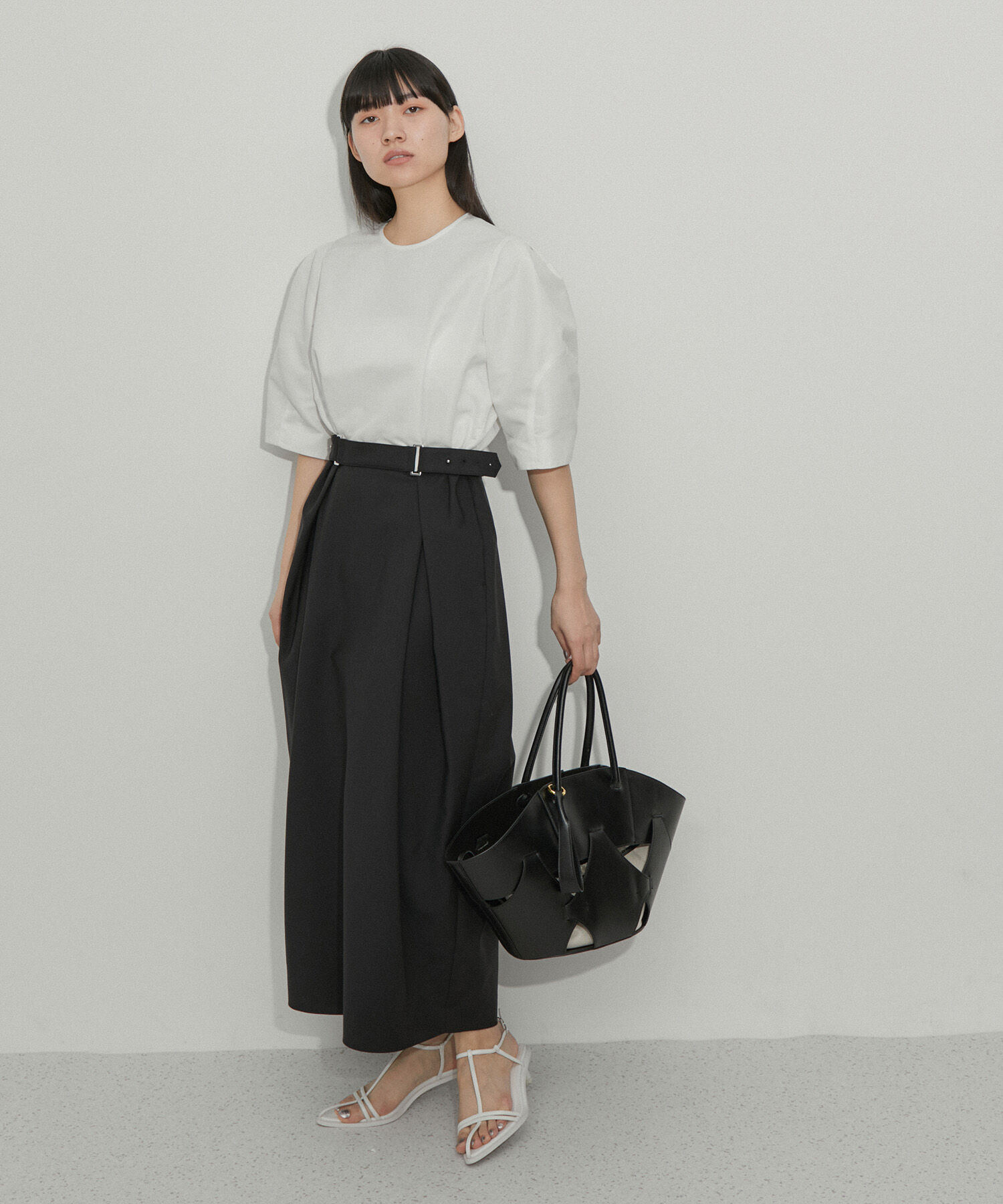 ADAM ET ROPE'「【サステナブル】ランタンドッキングワンピース」|ワンピース|