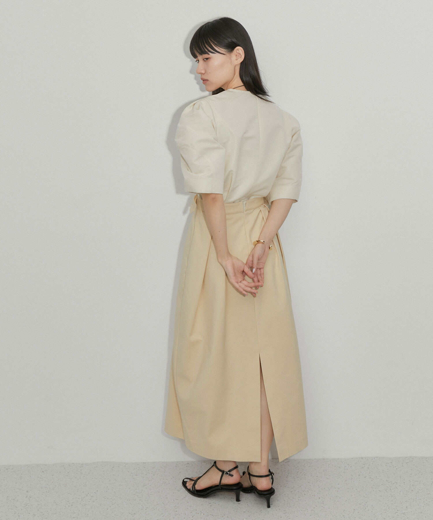 ADAM ET ROPE'「【サステナブル】ランタンドッキングワンピース」|ワンピース|