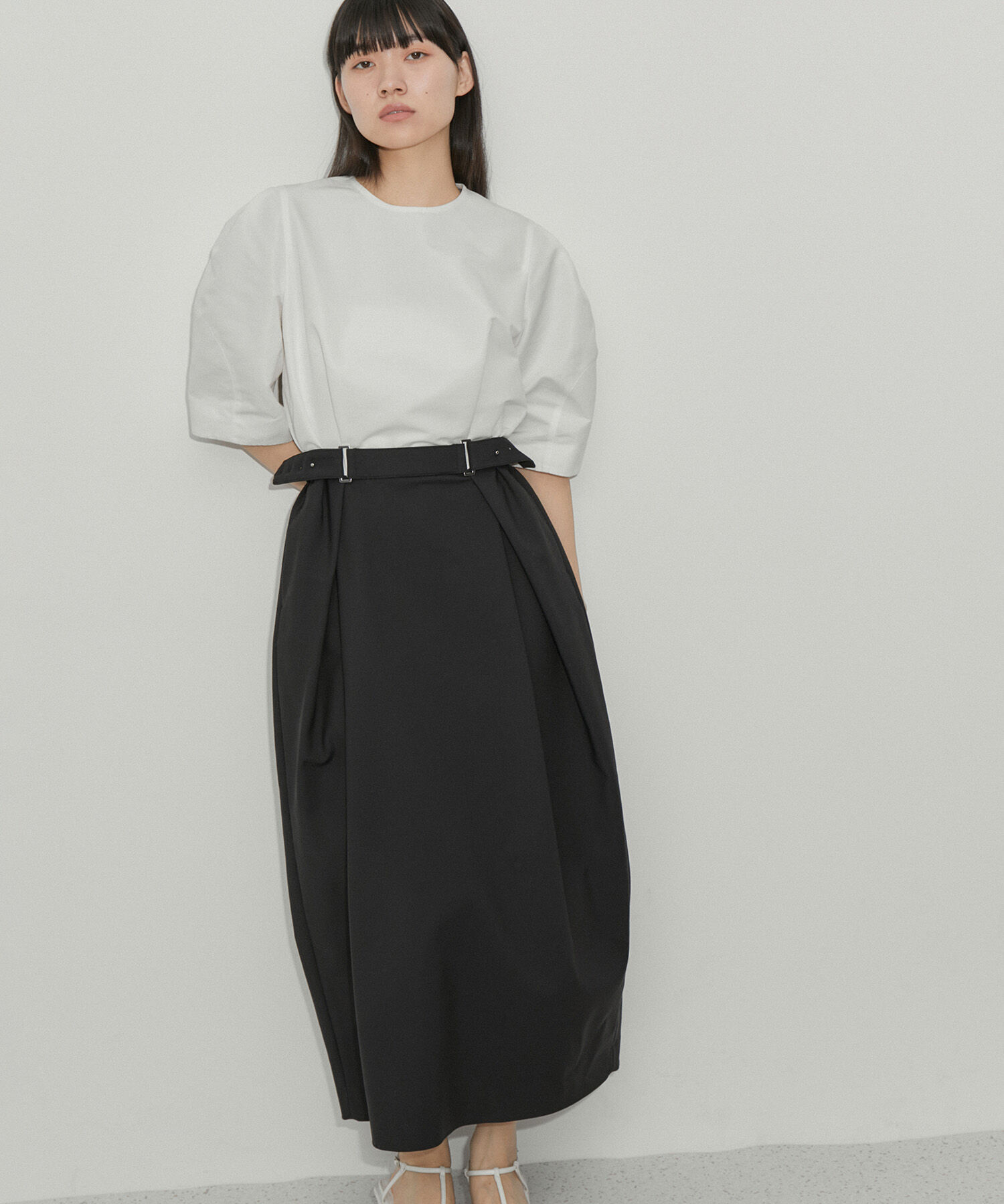 ADAM ET ROPE'「【サステナブル】ランタンドッキングワンピース」|ワンピース|