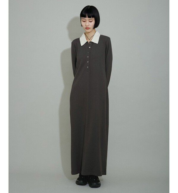 ADAM ET ROPE'「【WEB限定】・【新色追加】・【洗える】ポロシャツワンピース」|ワンピース|