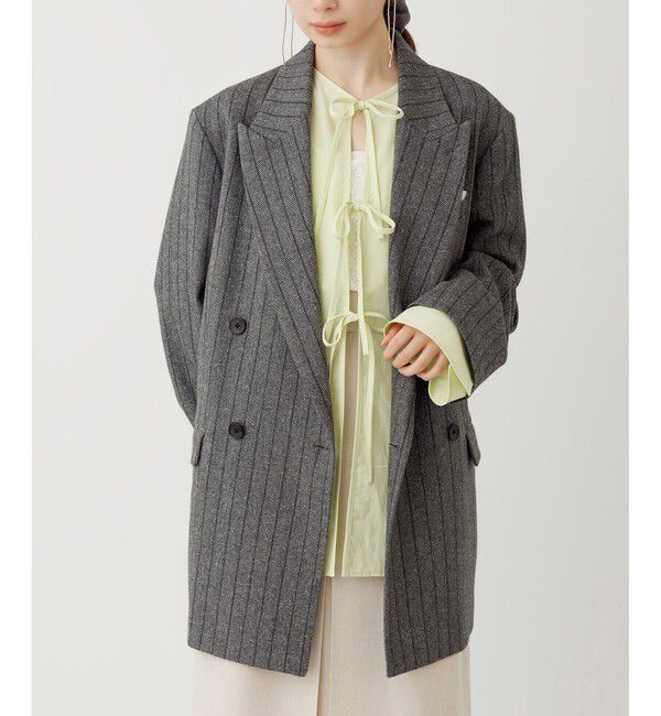 ADAM ET ROPE'「ダブルブレストツイード＆チェックジャケット」|テーラードジャケット|